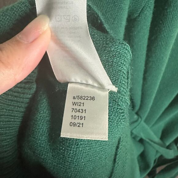 Ann Taylor Womens Green Sweater Long Sleeve Belted Knit Dress Size Medium Petite - Picture 5 of 8